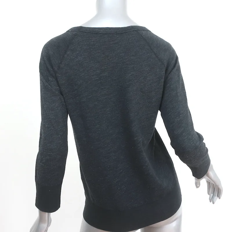 James Perse Vintage Fleece Raglan Sweatshirt Black Size 1 WXT3168
