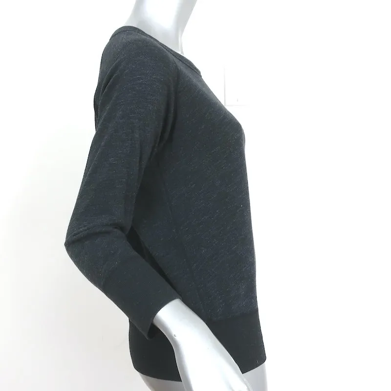 James Perse Vintage Fleece Raglan Sweatshirt Black Size 1 WXT3168