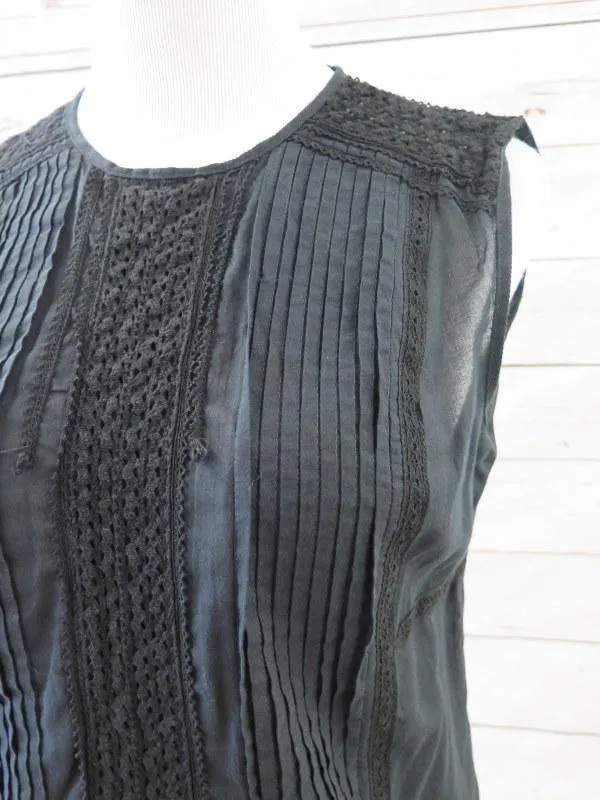 J.Crew Women's Top: Black 100% Cotton Size 4, Pre-owned