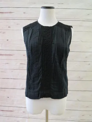 J.Crew Women's Top: Black 100% Cotton Size 4, Pre-owned