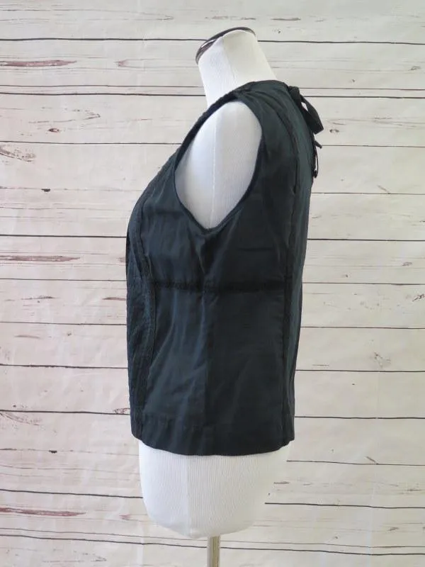 J.Crew Women's Top: Black 100% Cotton Size 4, Pre-owned