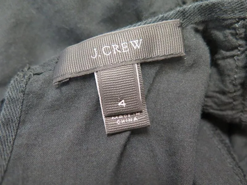 J.Crew Women's Top: Black 100% Cotton Size 4, Pre-owned