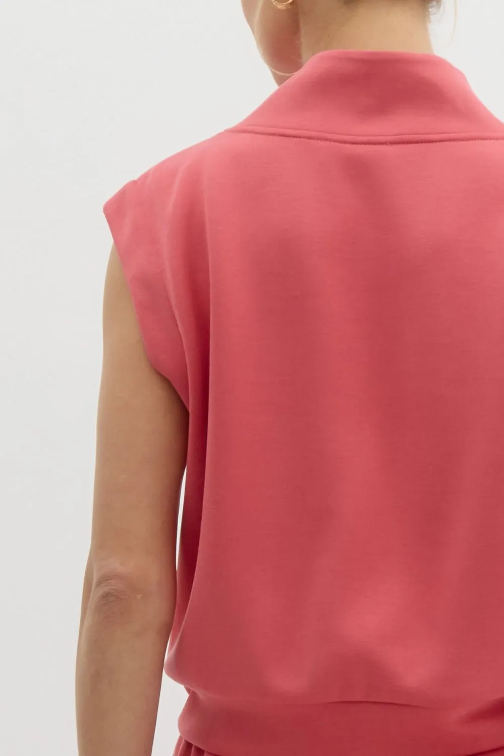 Jersey Half Zip Muscle Tee Top