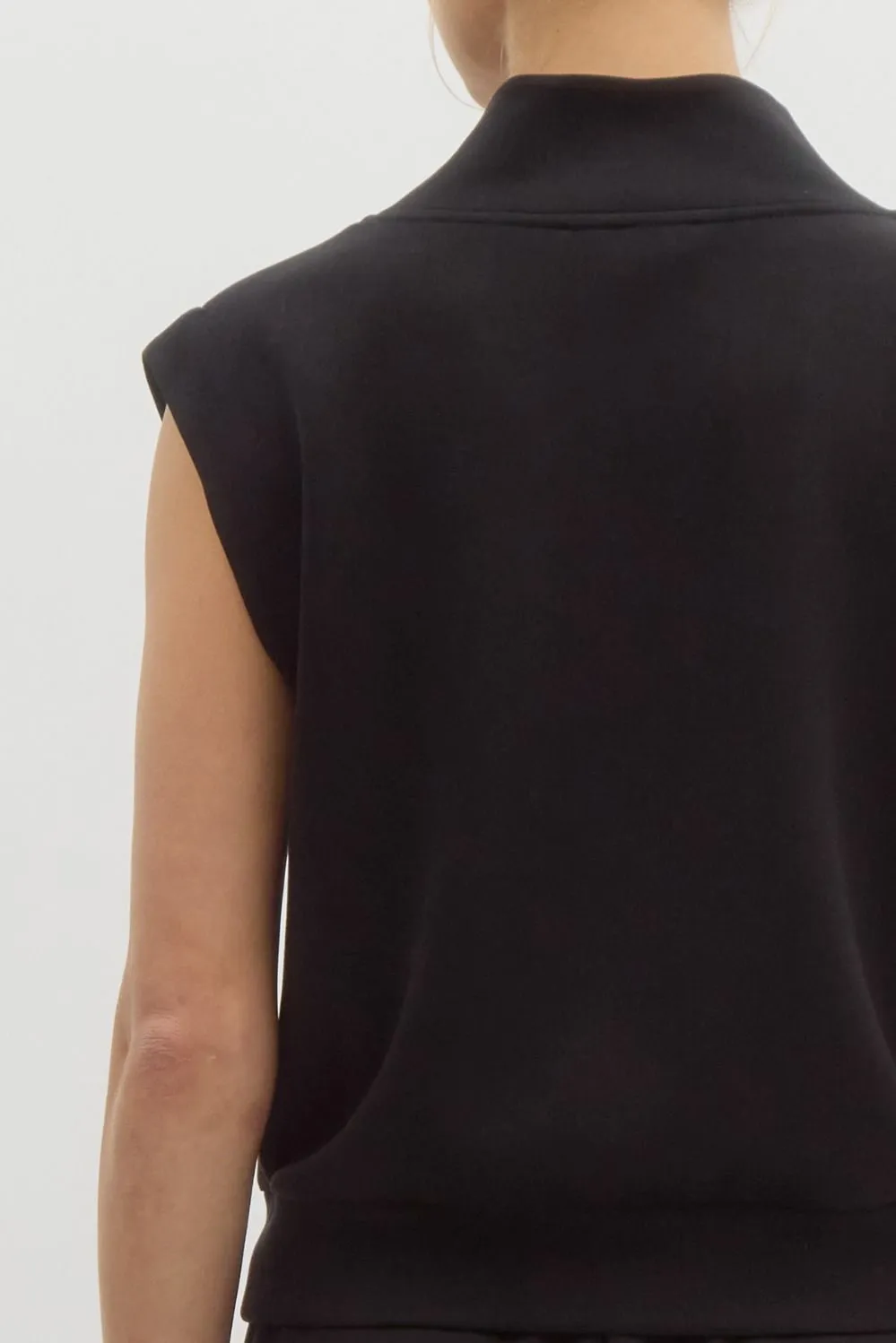 Jersey Half Zip Muscle Tee Top