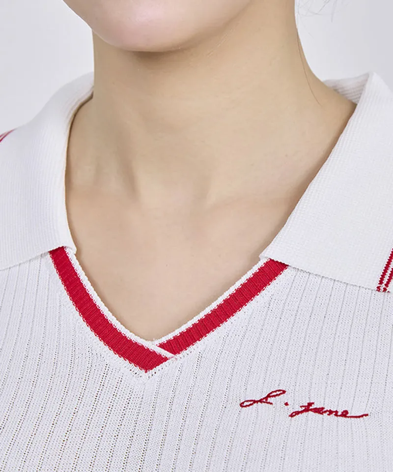 J.Jane Sleeveless Collar Knit Dress - White