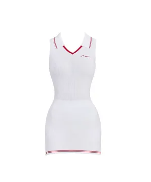 J.Jane Sleeveless Collar Knit Dress - White