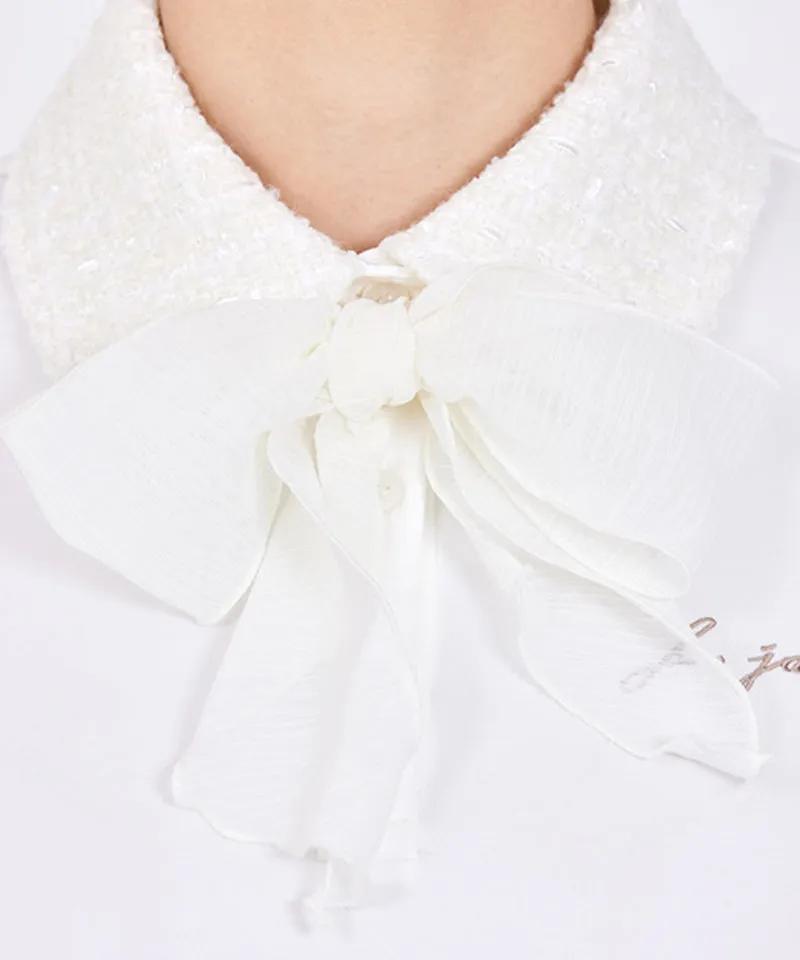 J.Jane Tweed Scarf T-Shirt - White