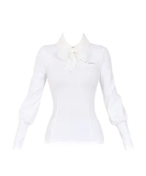 J.Jane Tweed Scarf T-Shirt - White