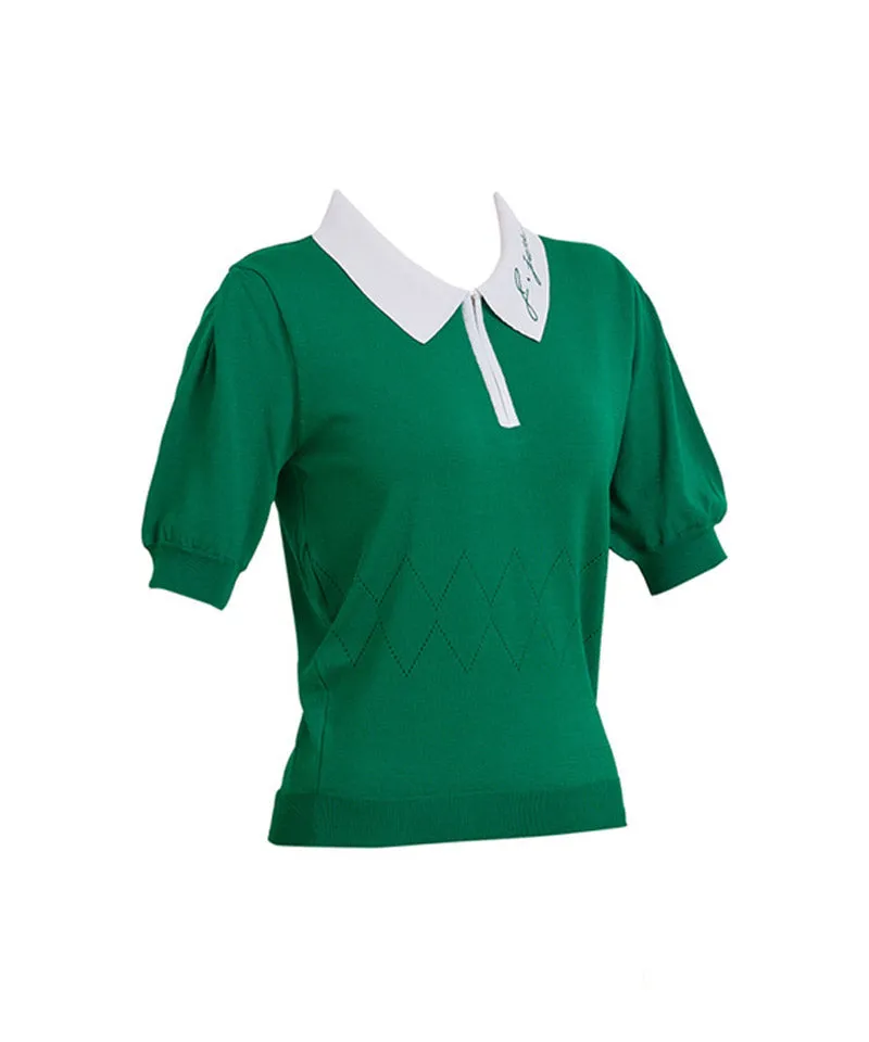 J.Jane Vivid Color Half Sleeve Knit - Green