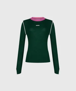 KANDINI Color Block Linen Knit - Green