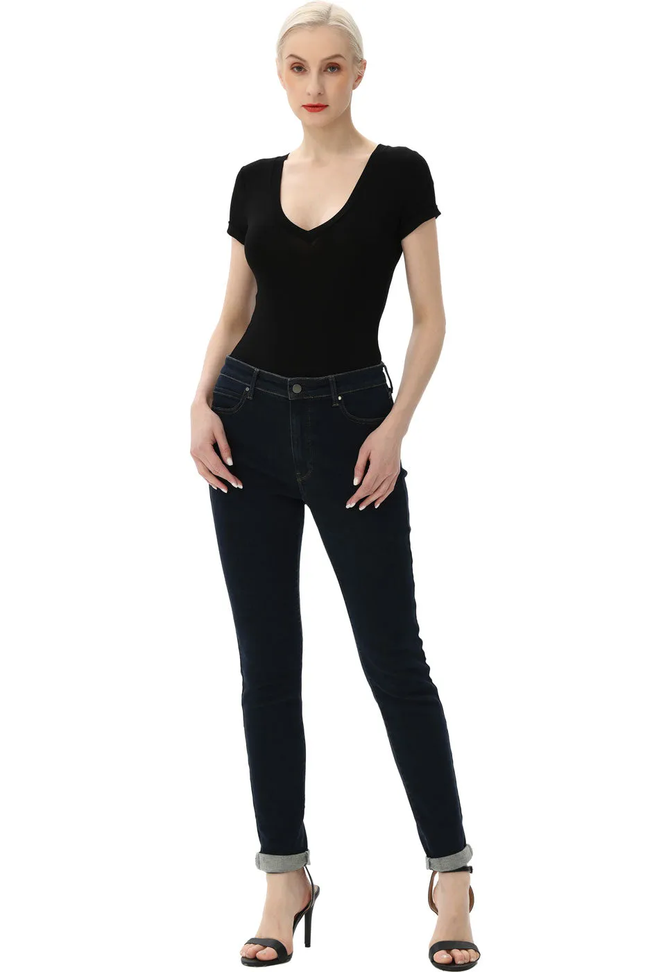 Kimi   Kai Women's V-Neck Basic Bodysuit