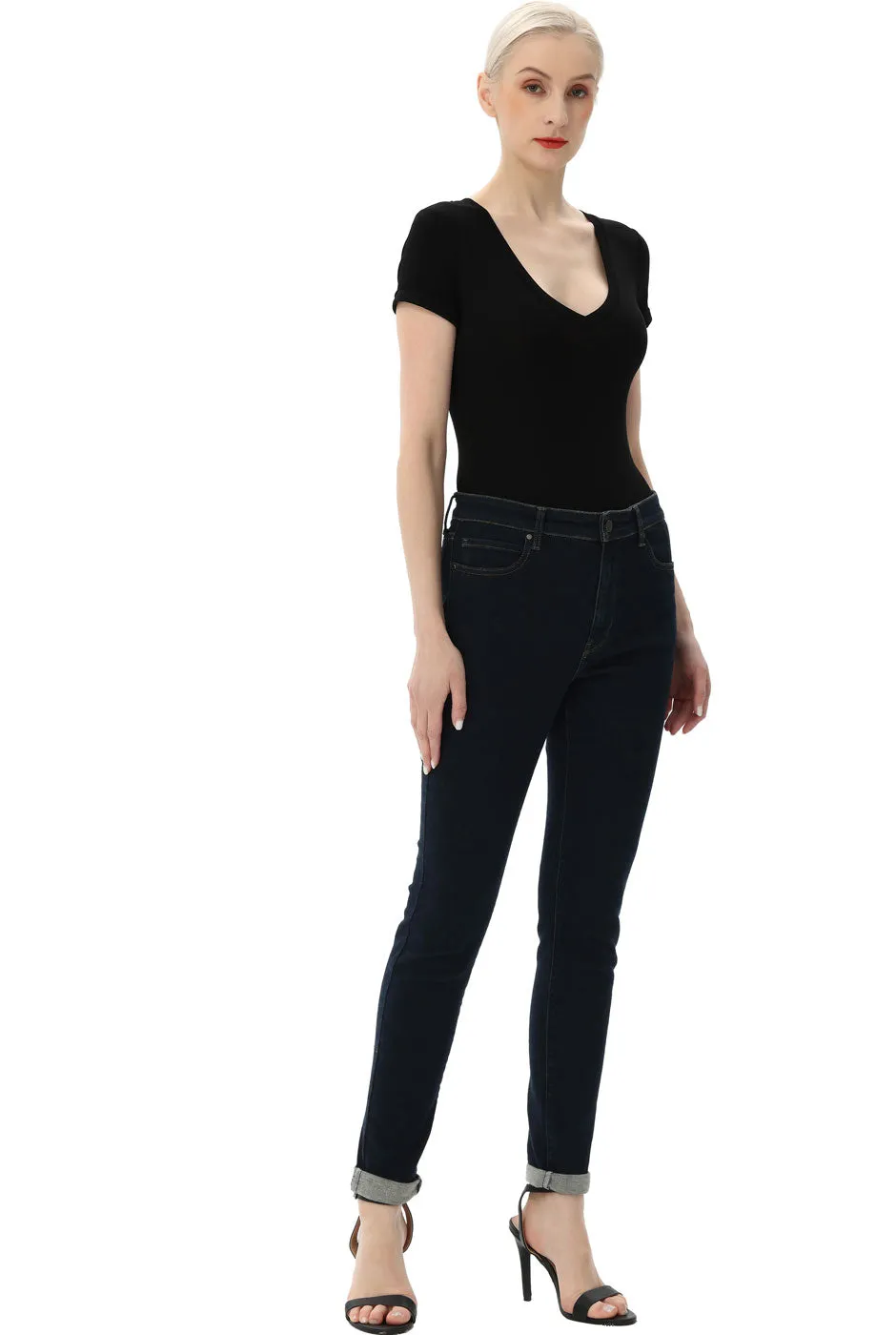 Kimi   Kai Women's V-Neck Basic Bodysuit