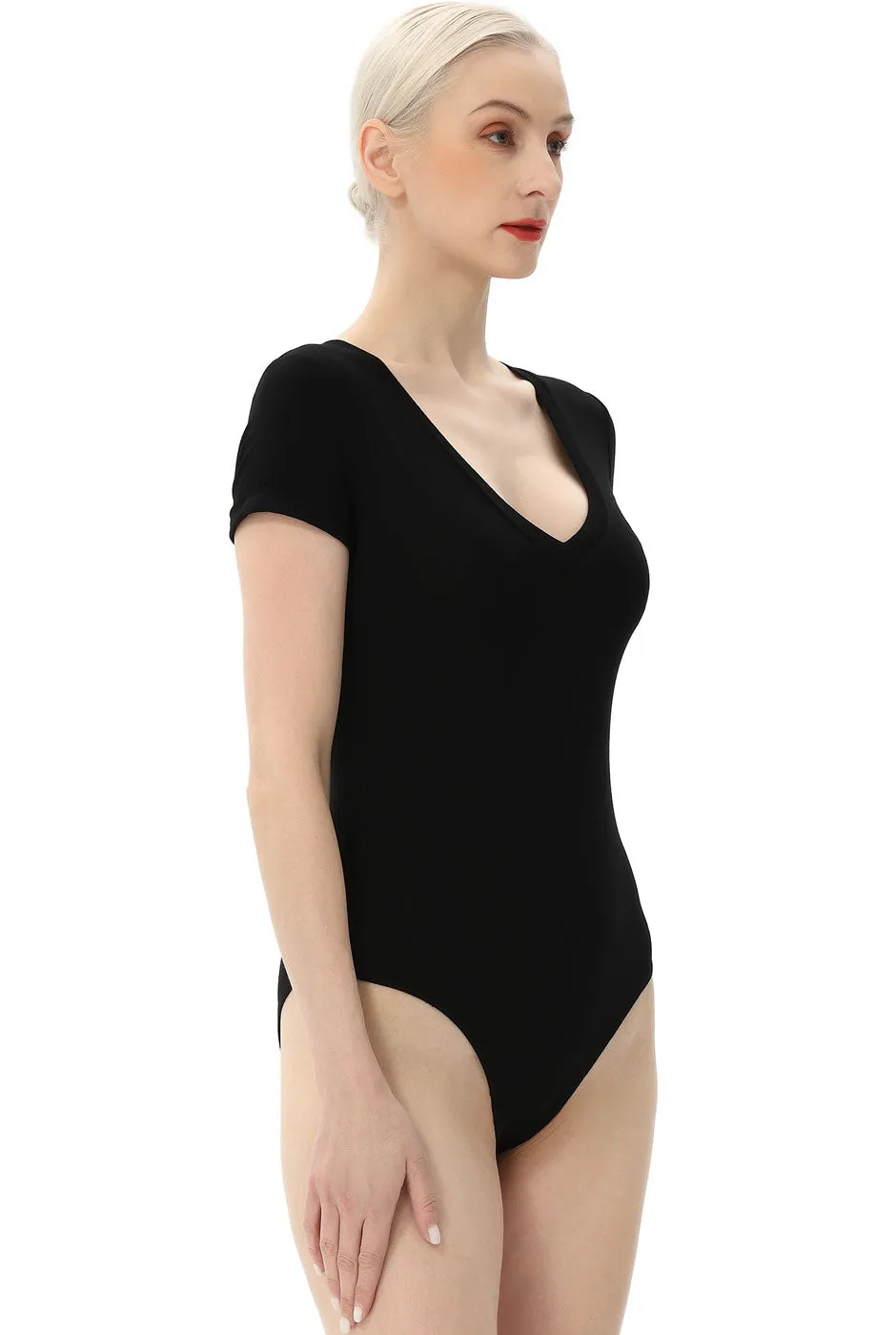 Kimi   Kai Women's V-Neck Basic Bodysuit