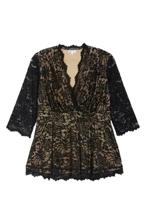 Kiyonna Women's Plus Size Linden Lace Blouse Shirt Top