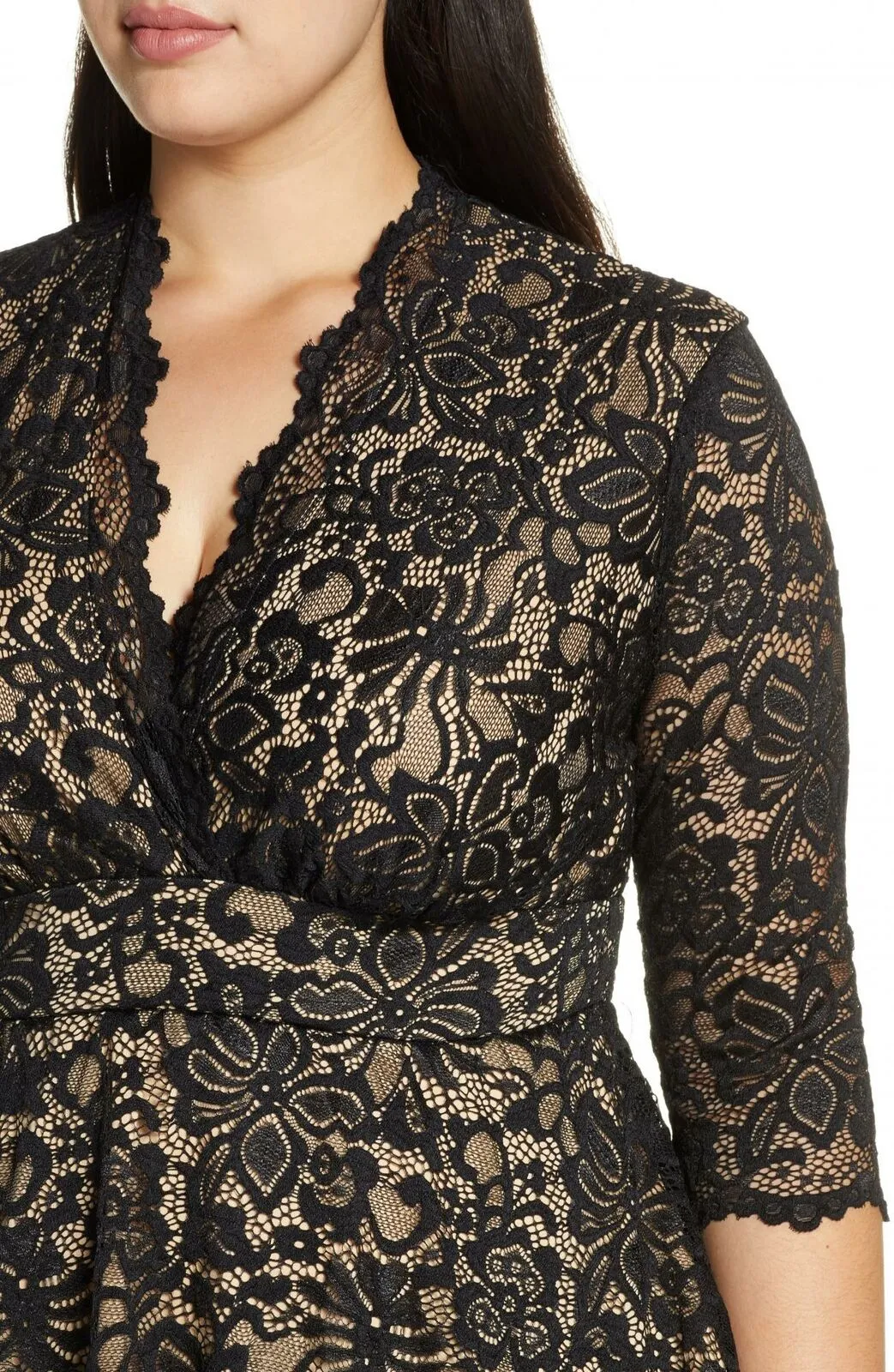 Kiyonna Women's Plus Size Linden Lace Blouse Shirt Top