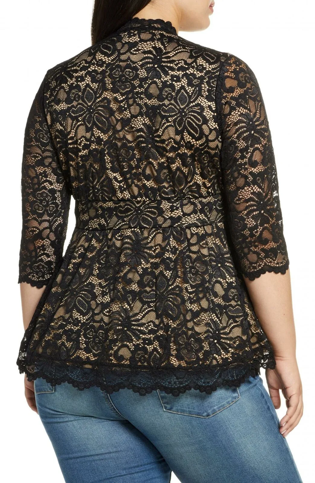 Kiyonna Women's Plus Size Linden Lace Blouse Shirt Top