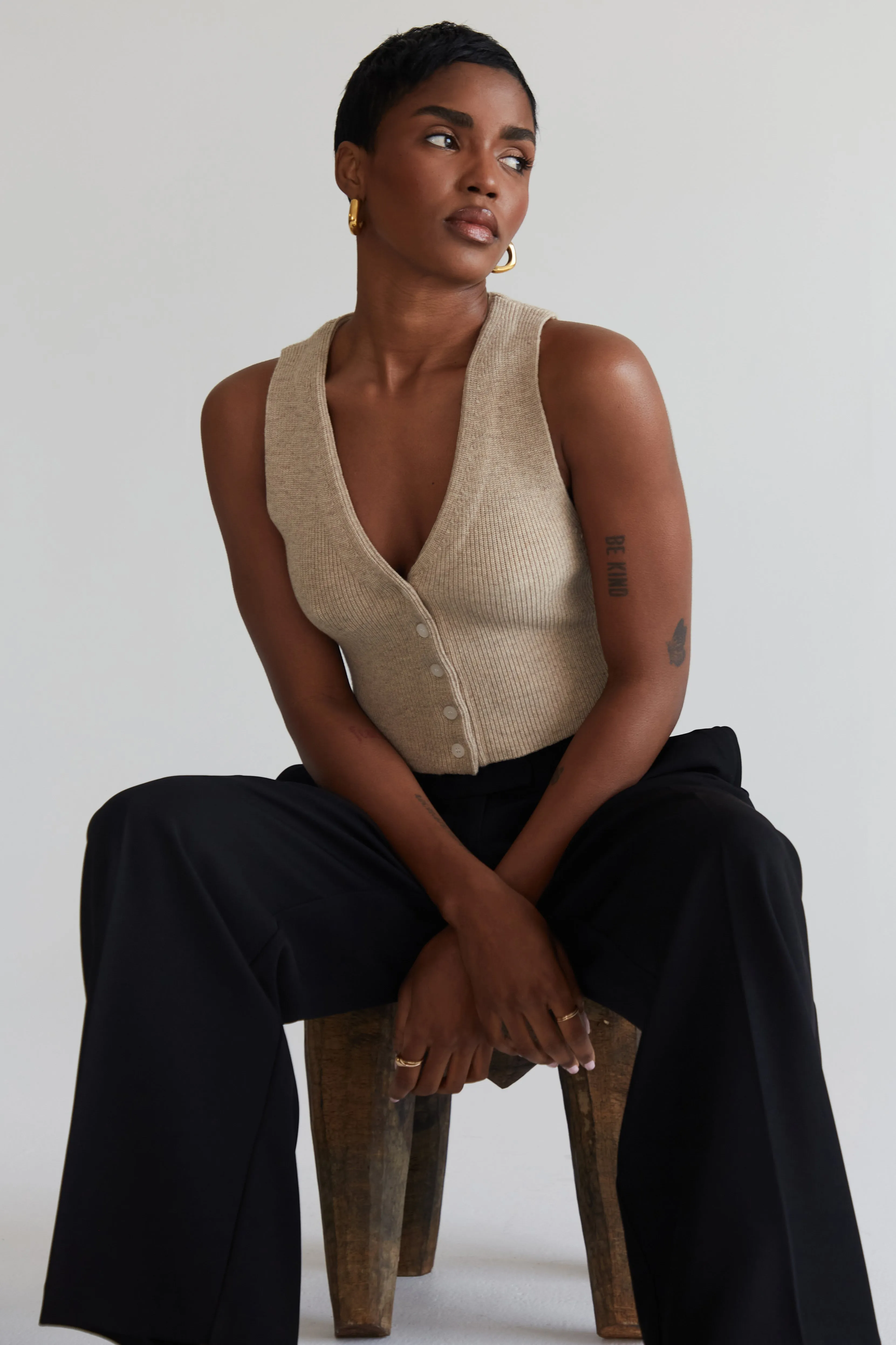 Knit Button Vest