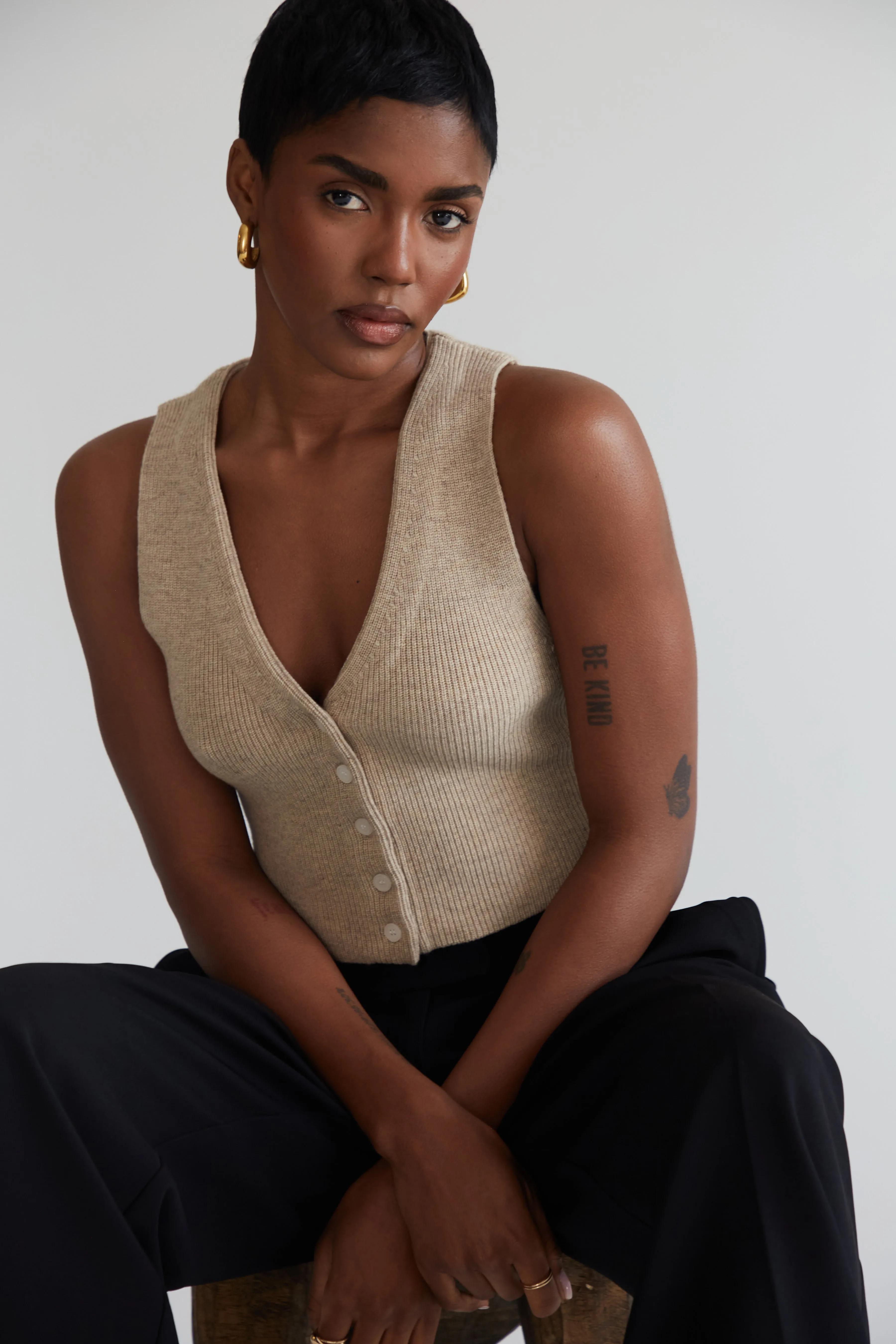 Knit Button Vest