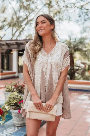 Lace Trim Floral Print Tunic