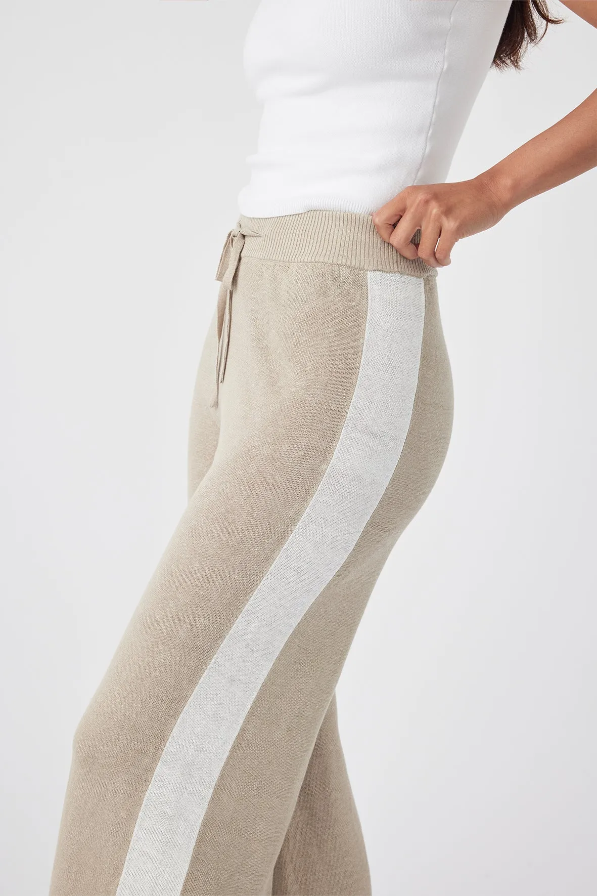 Larri Pant - Taupe & Cream