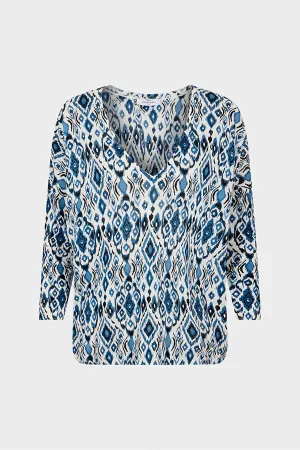 LAURENCE IKAT PRINT LINEN SWEATER
