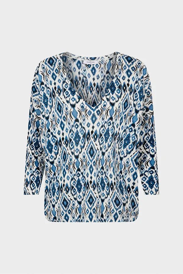 LAURENCE IKAT PRINT LINEN SWEATER