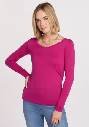 Layla V Neck Top - Berry Punch