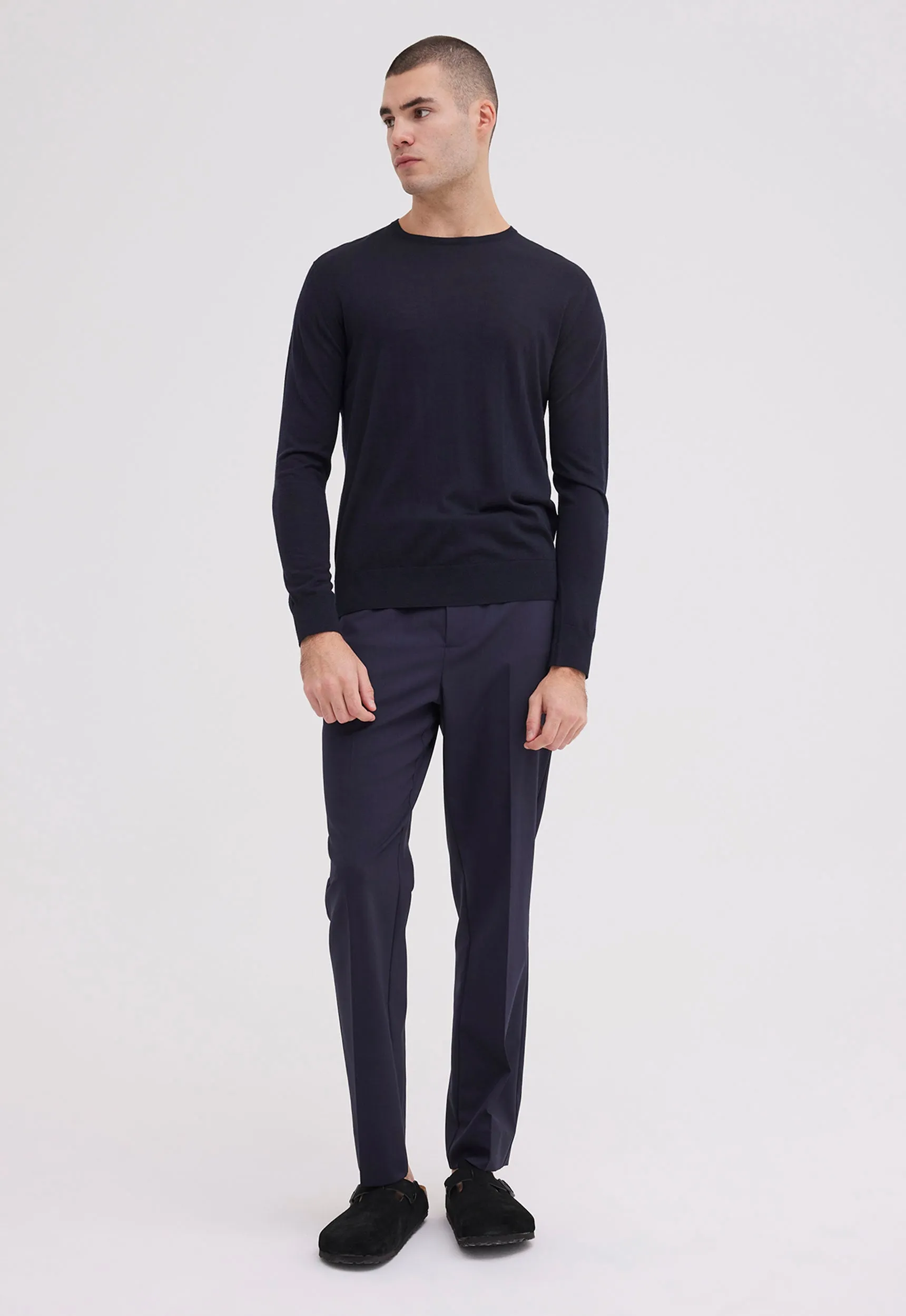 Layton Merino Wool Sweater - Darkest Navy