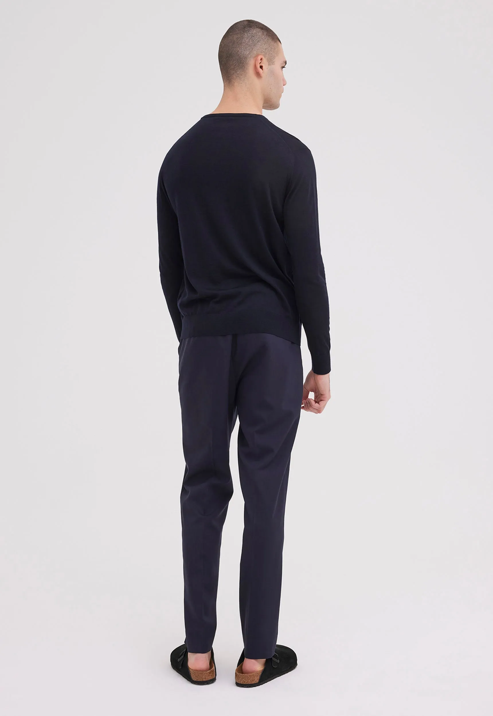 Layton Merino Wool Sweater - Darkest Navy
