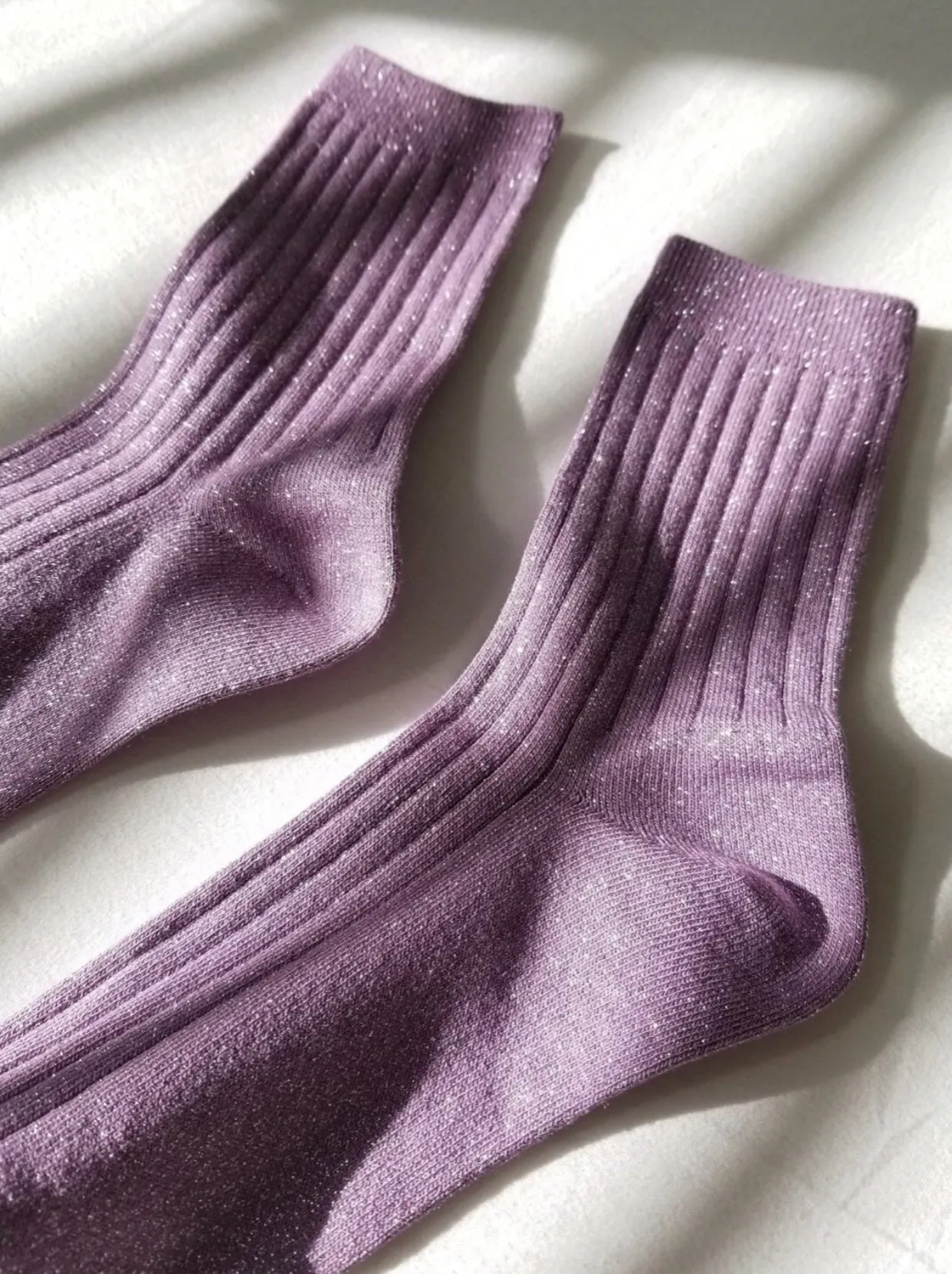 Le Bon Shoppe Her Socks- Lilac Glitter