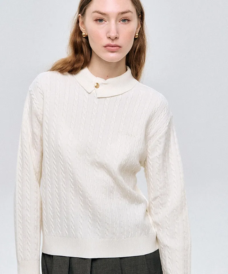 LE SONNET Duke Cable Knit - Cream