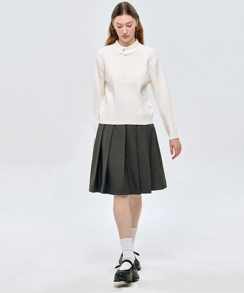 LE SONNET Duke Cable Knit - Cream