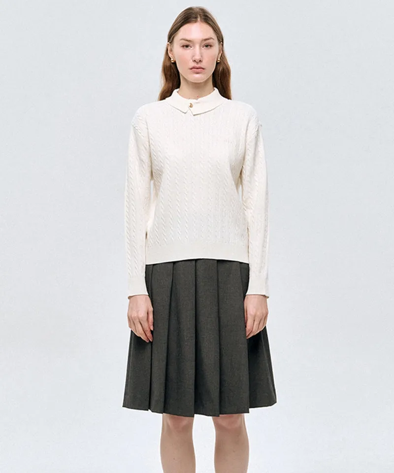 LE SONNET Duke Cable Knit - Cream