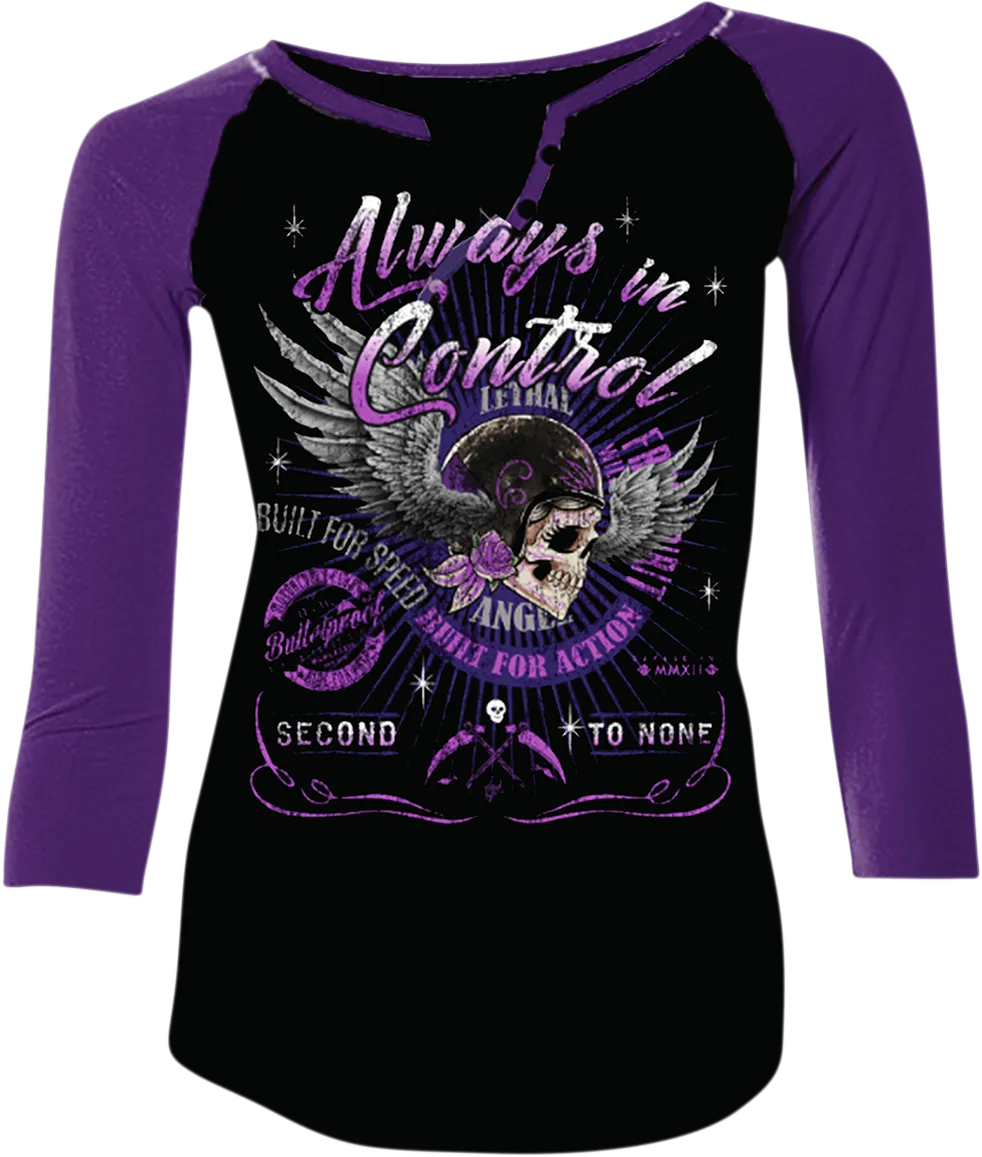 LETHAL THREAT Women's Control T-Shirt - Black/Purple