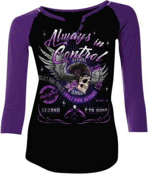 LETHAL THREAT Women's Control T-Shirt - Black/Purple