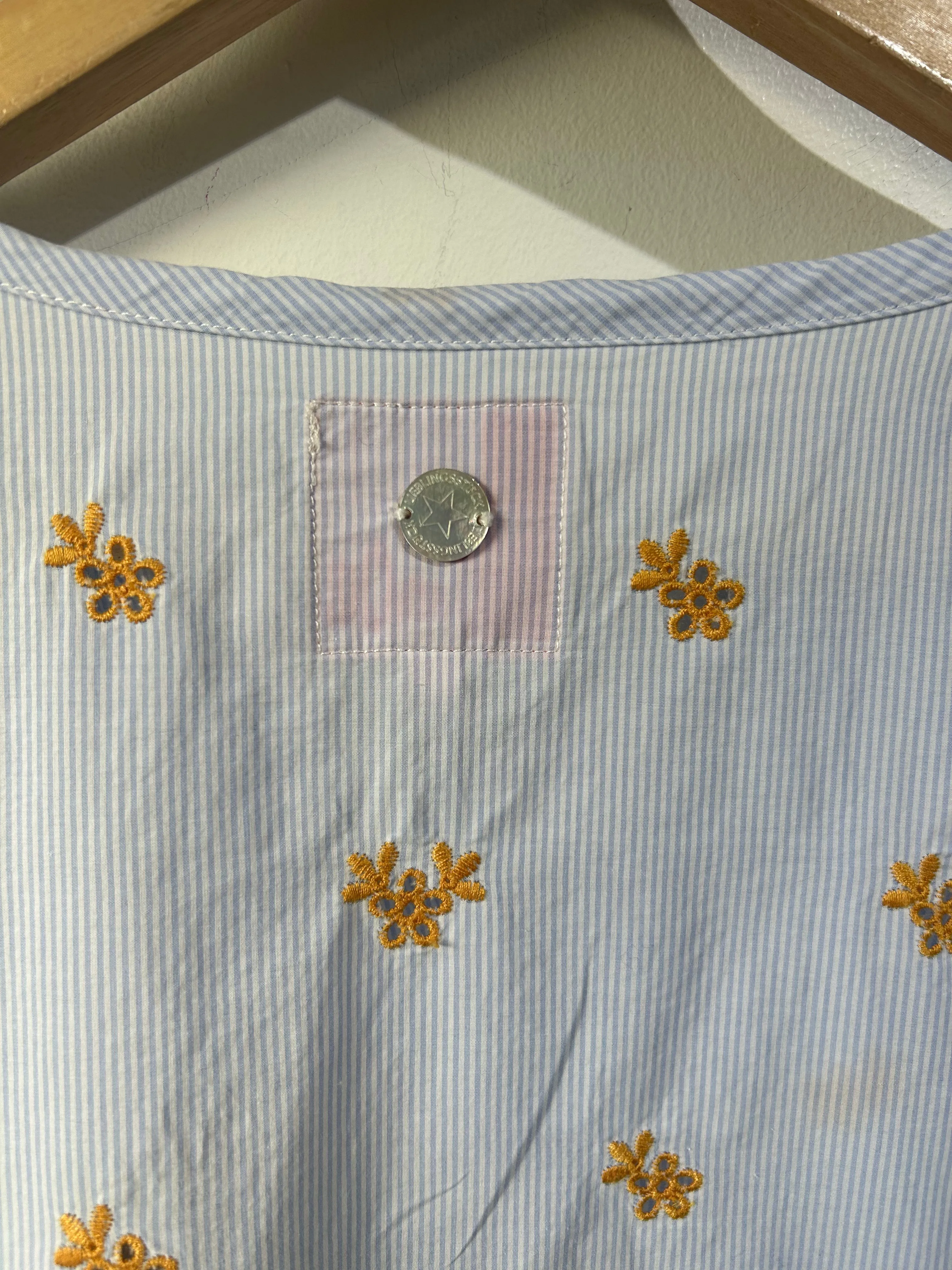 Lieblingsstuck Blue and Gold Eyelet Lace Blouse