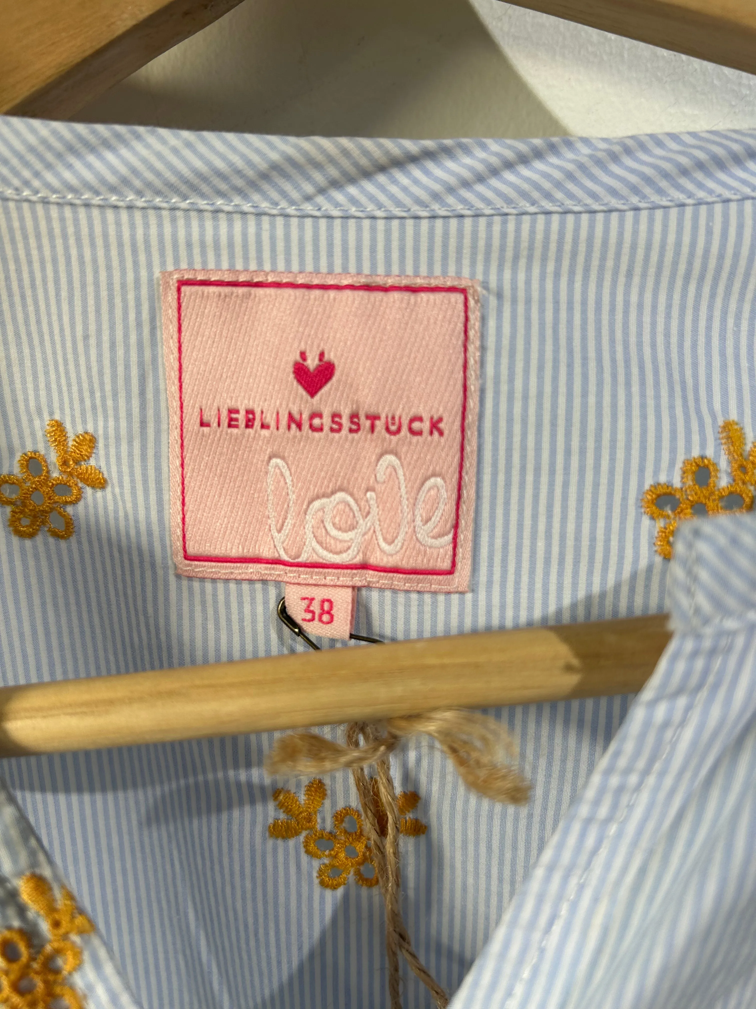 Lieblingsstuck Blue and Gold Eyelet Lace Blouse