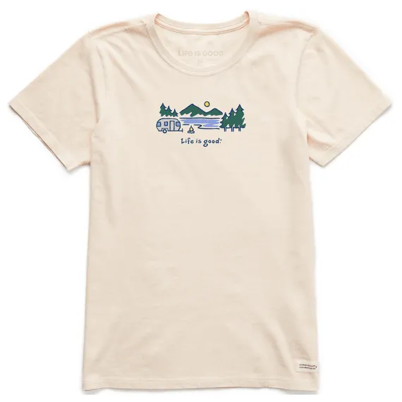 Life Is Good Women's Tee, Putty White (Size L)
