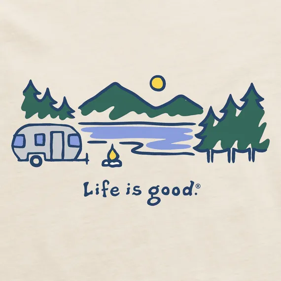 Life Is Good Women's Tee, Putty White (Size L)