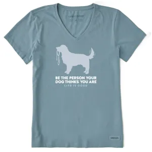 Life Is Good Women's Tee, Smoky Blue (Size L)