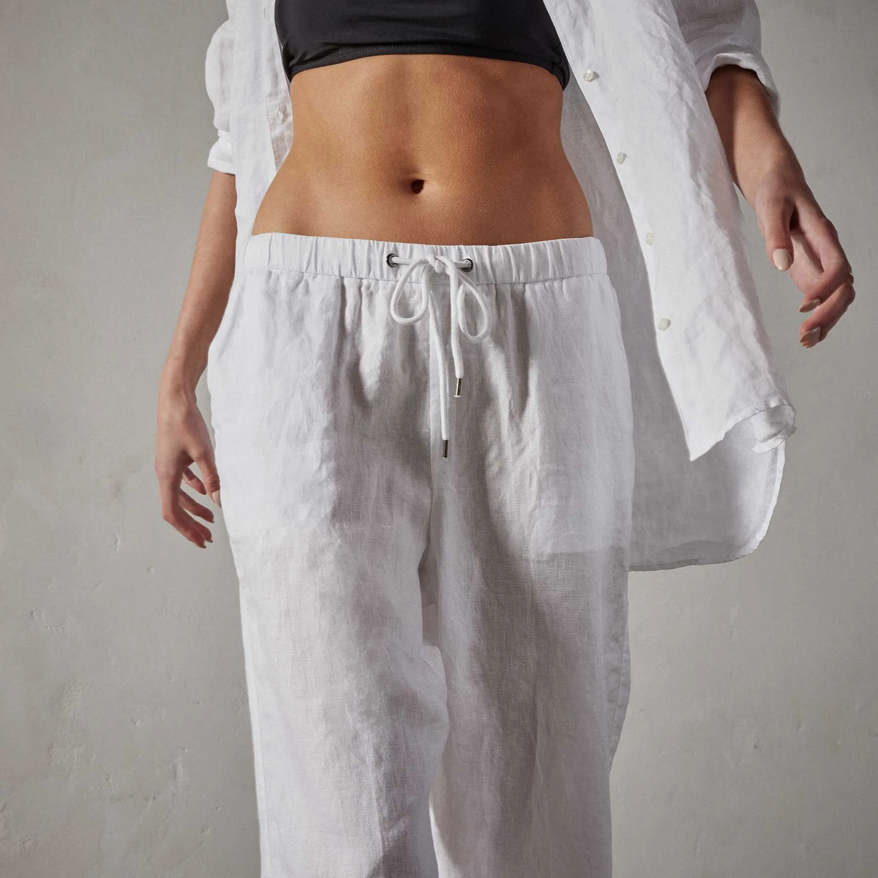 Lightweight Linen Pant - White