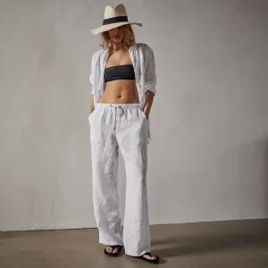 Lightweight Linen Pant - White