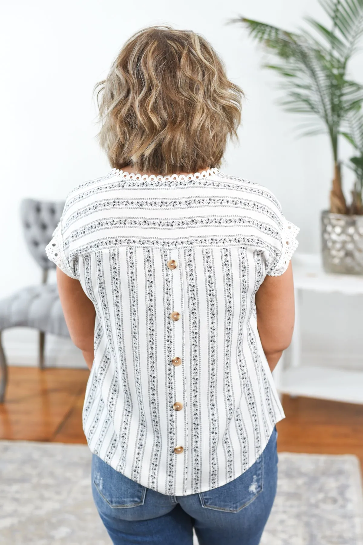Liliah Lace Trim Top