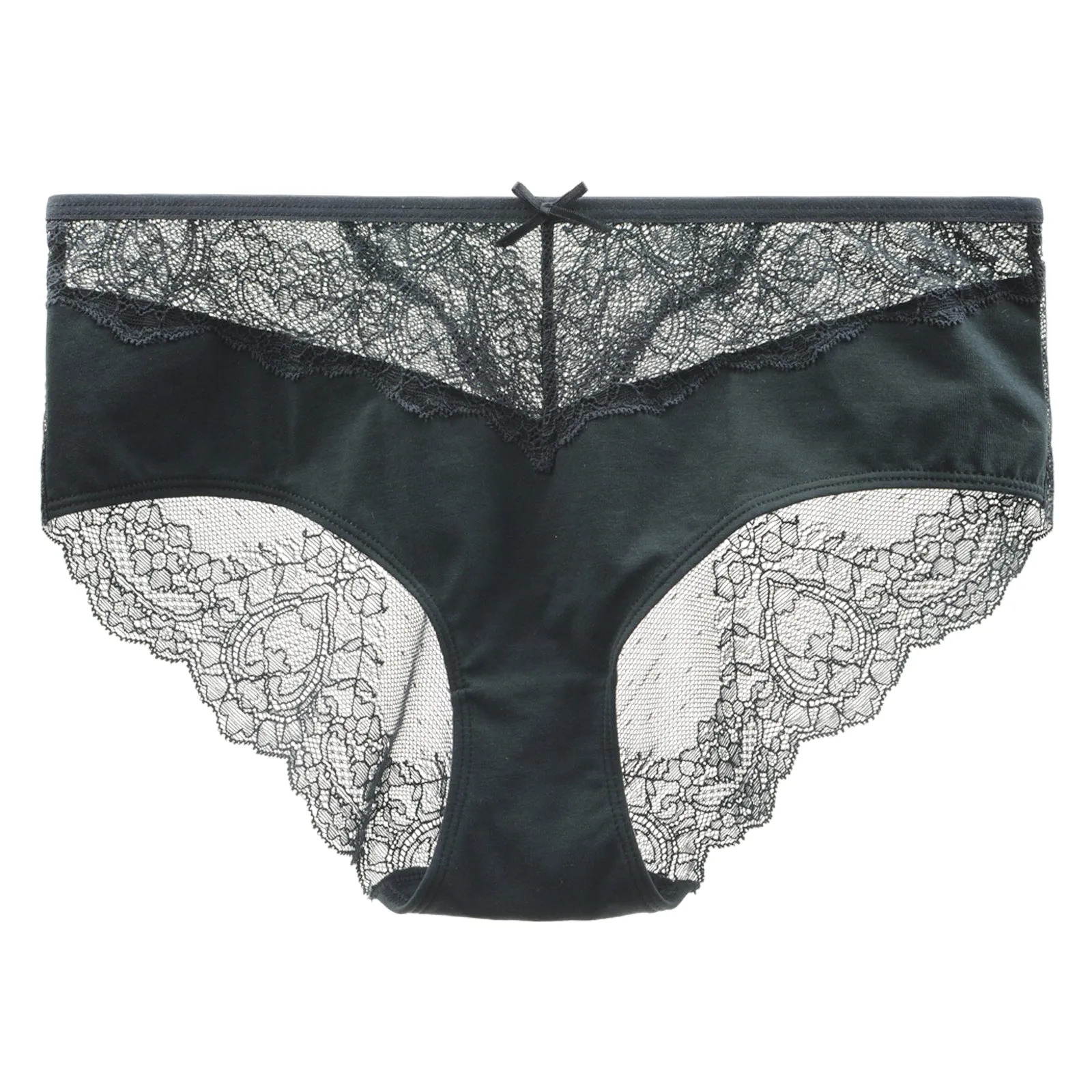 LIQQY Women's 4 Pack Cotton Invisible Lace Back Coverage Hipsters Underwear