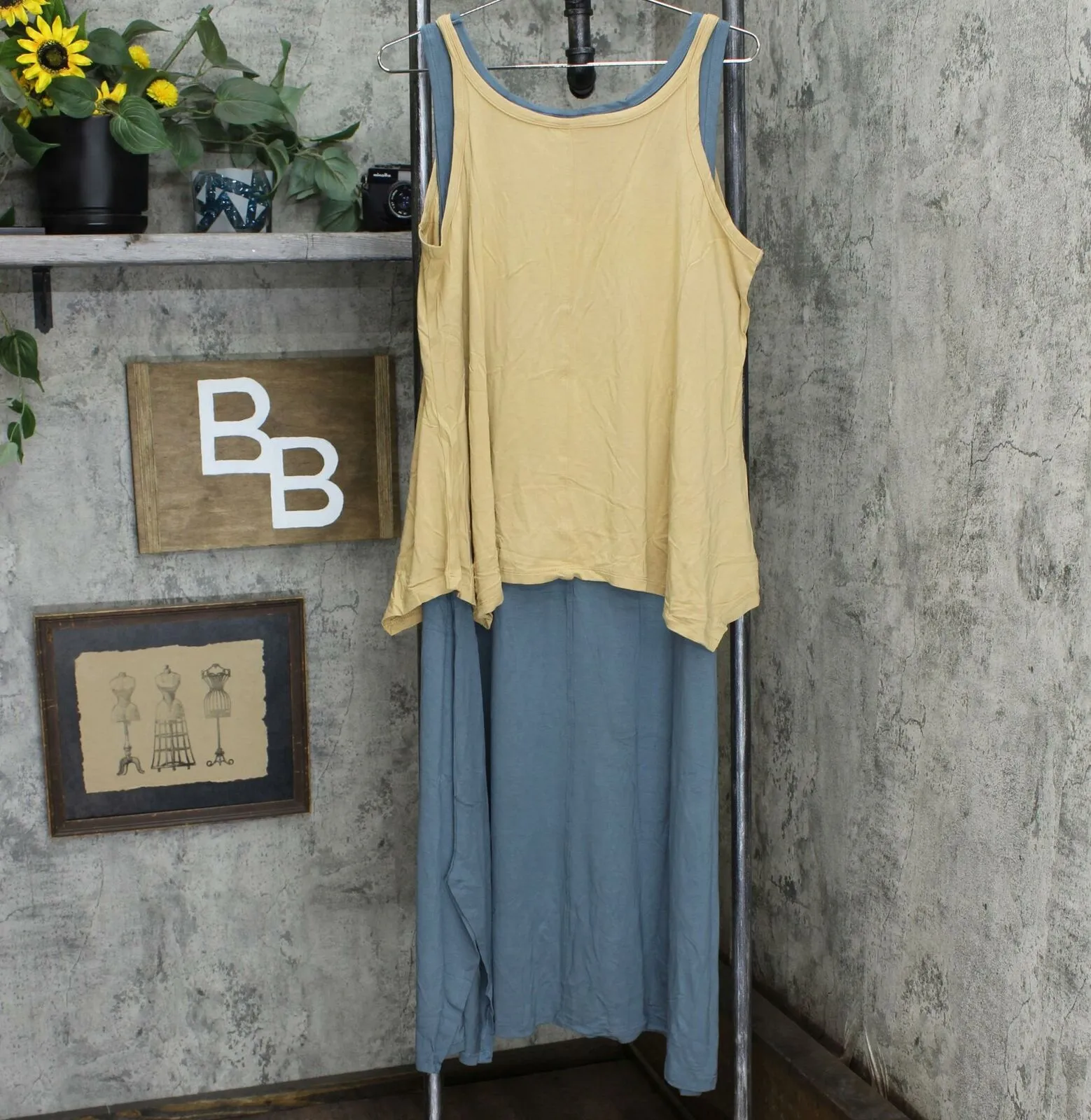 LOGO by Lori Goldstein Women's Asymmetric Maxi Dress & Tank Top