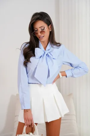 Long sleeve decorative tie casual shirt