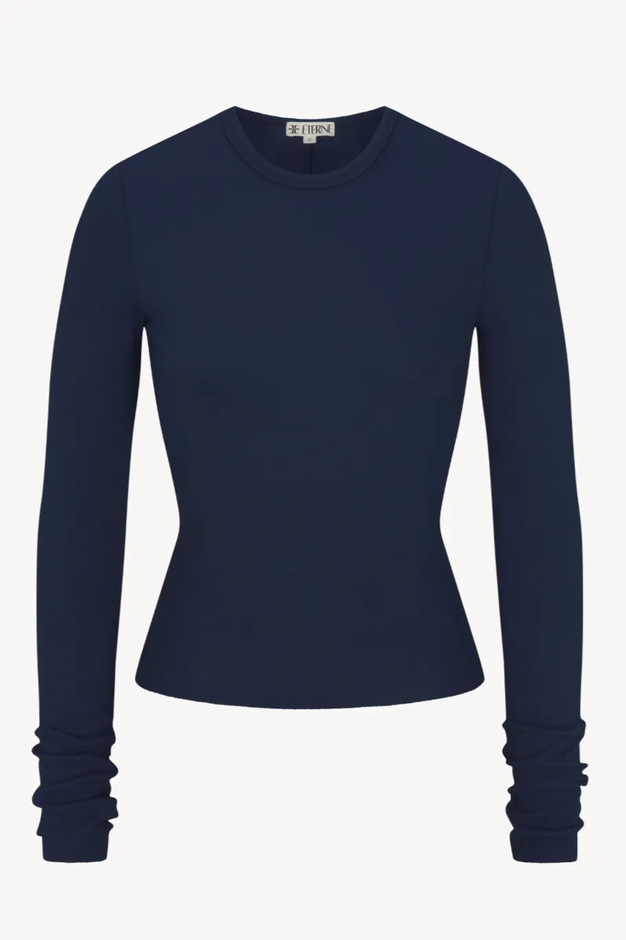 Long Sleeve Fitted Top - Navy