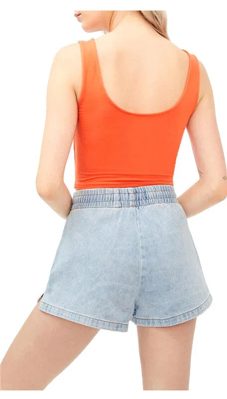 Loose Elastic-waisted Jean Shorts Women's High Waist Denim Shorts
