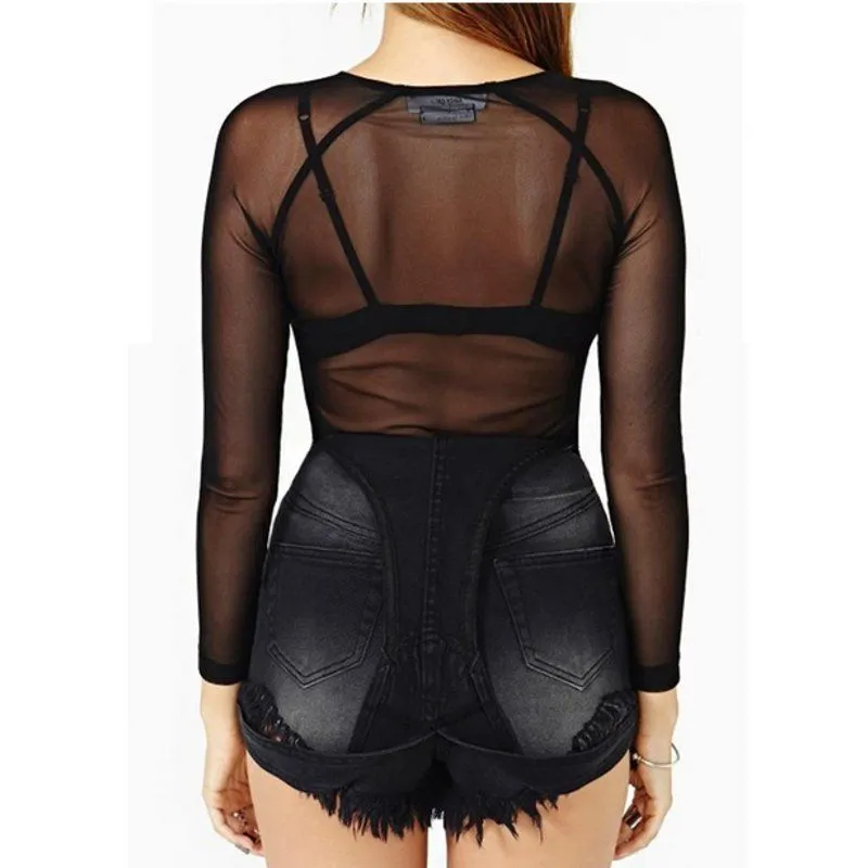 Lula Sexy Black Mesh Top