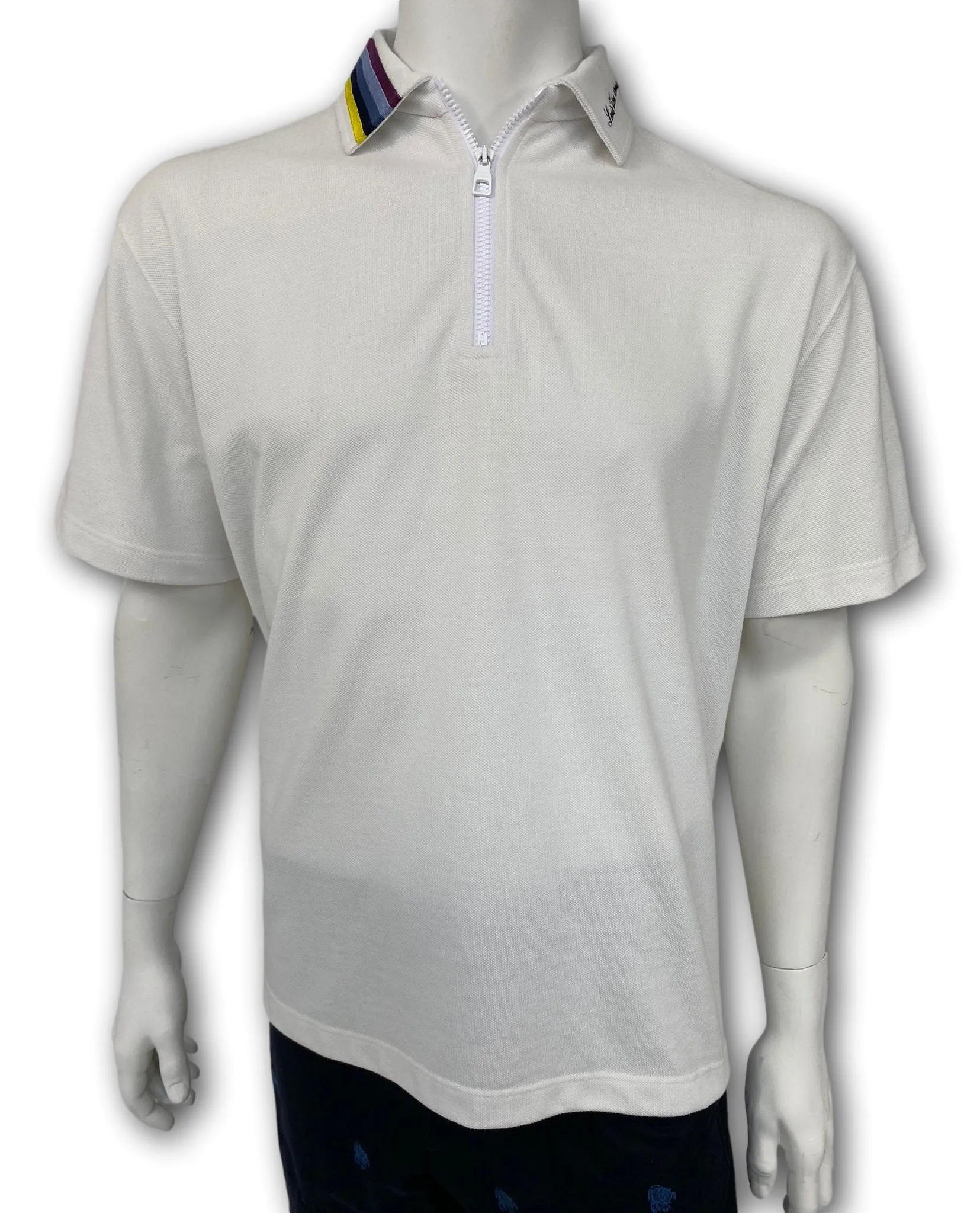 LV Rainbow Collar Half Zip Polo